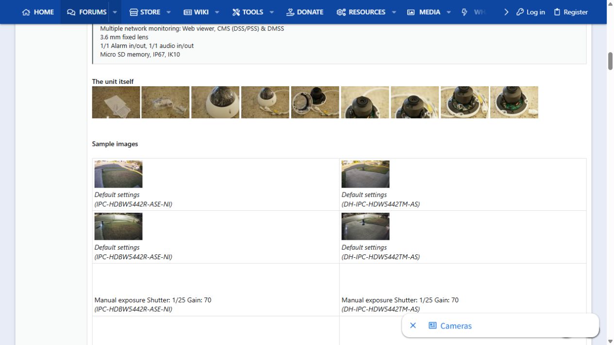 IP Cam TalkのIPC-HDBW5442R-ASE-NIレビューで筐体の分解過程を示す引用画面