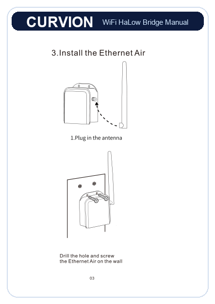 CURVION WiFi HaLow antenna and wall installation